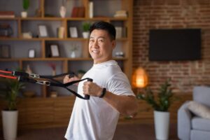 Active man exercising.